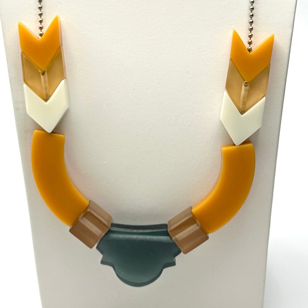 Bluma Project Multicolor Lucite Statement Necklace—Fabulous Geometric Design
